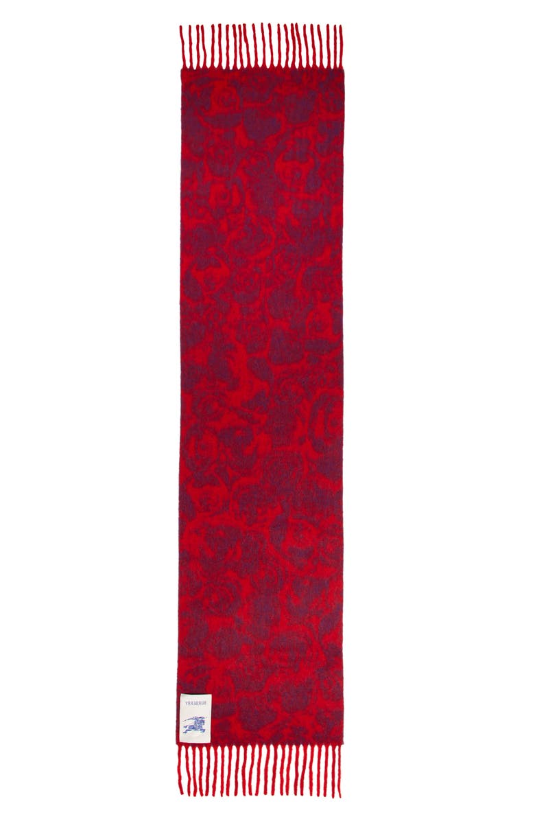 Burberry Water Rose Alpaca, Mohair & Wool Blend Fringe Scarf, Main, color, Pillar