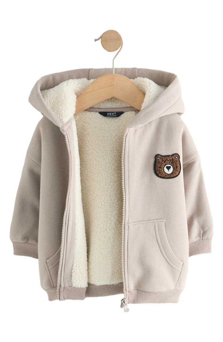 NEXT Kids' Emblem Front Zip Hoodie, Alternate, color, Neutral