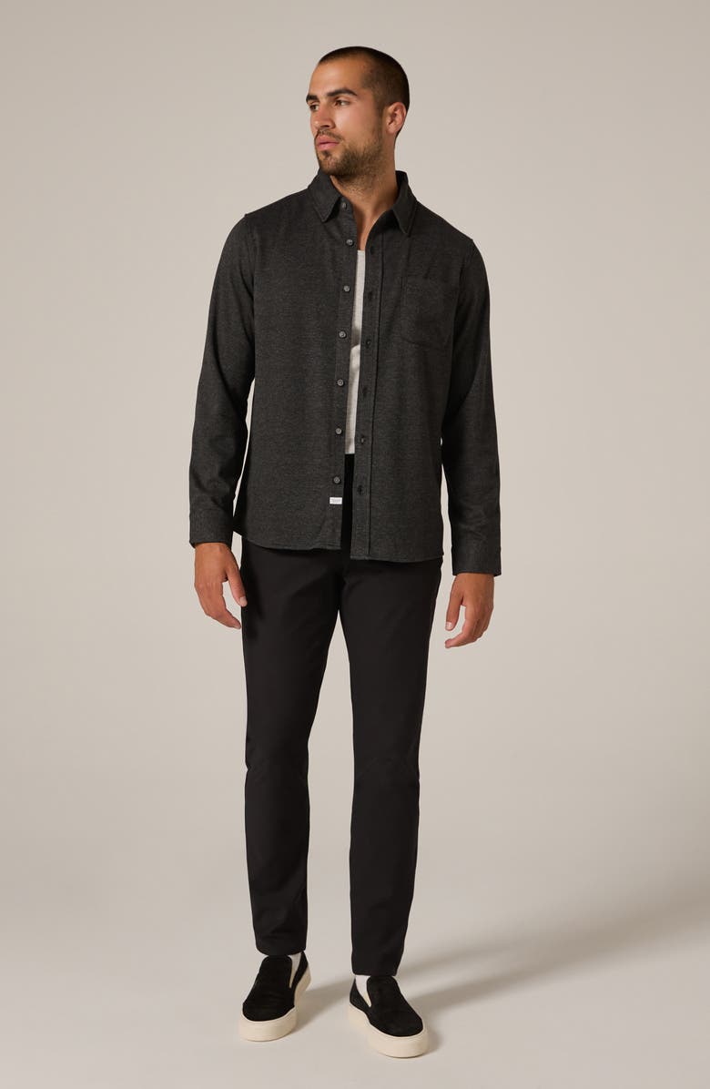 7 Diamonds Generation Heather Knit Button-Up Shirt, Alternate, color, Navy