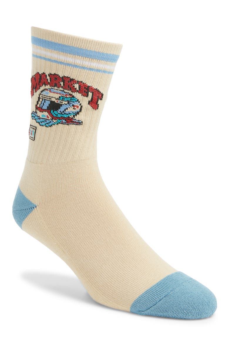 Helmet Crew Socks, Main, color, CREAM