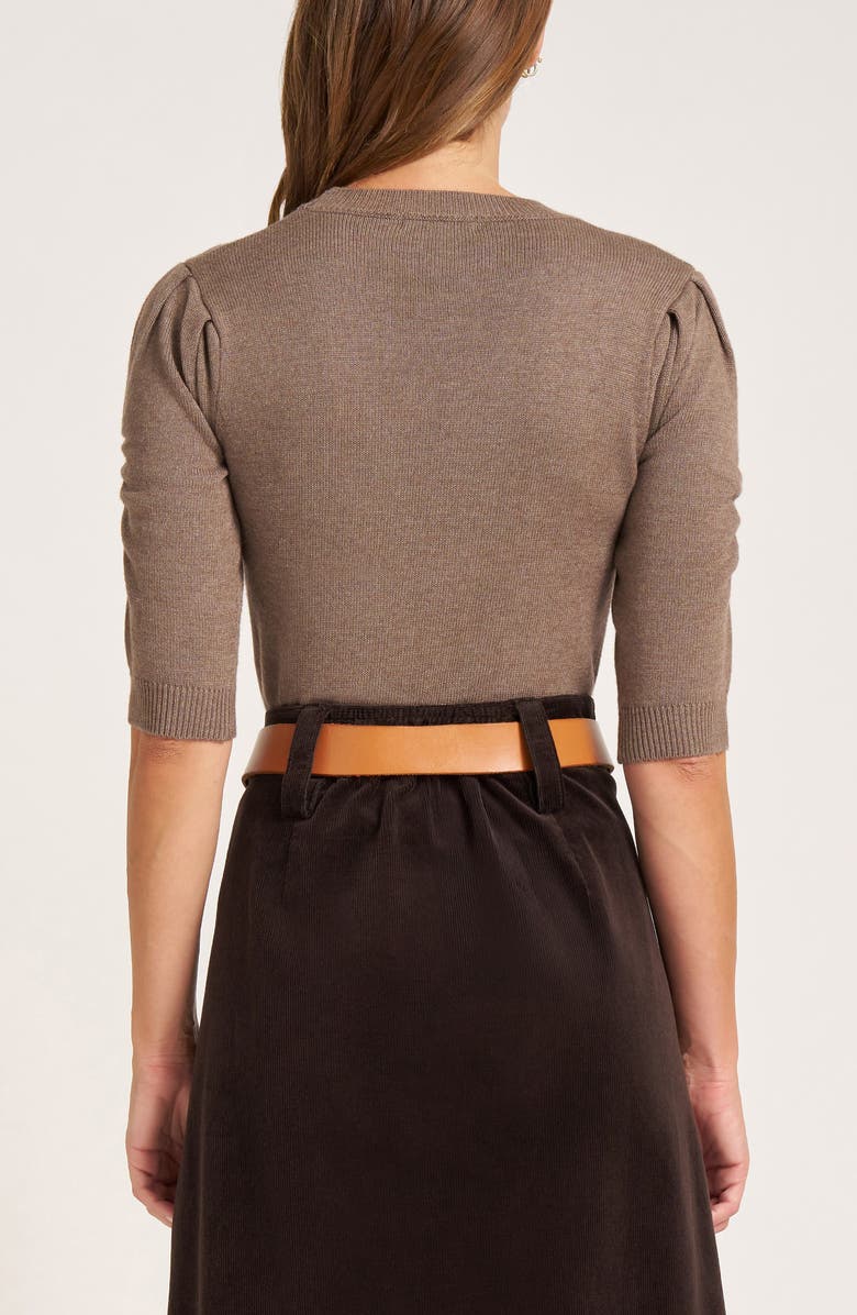 matty m. Everly Rib Short Sleeve Sweater, Alternate, color, Pebble