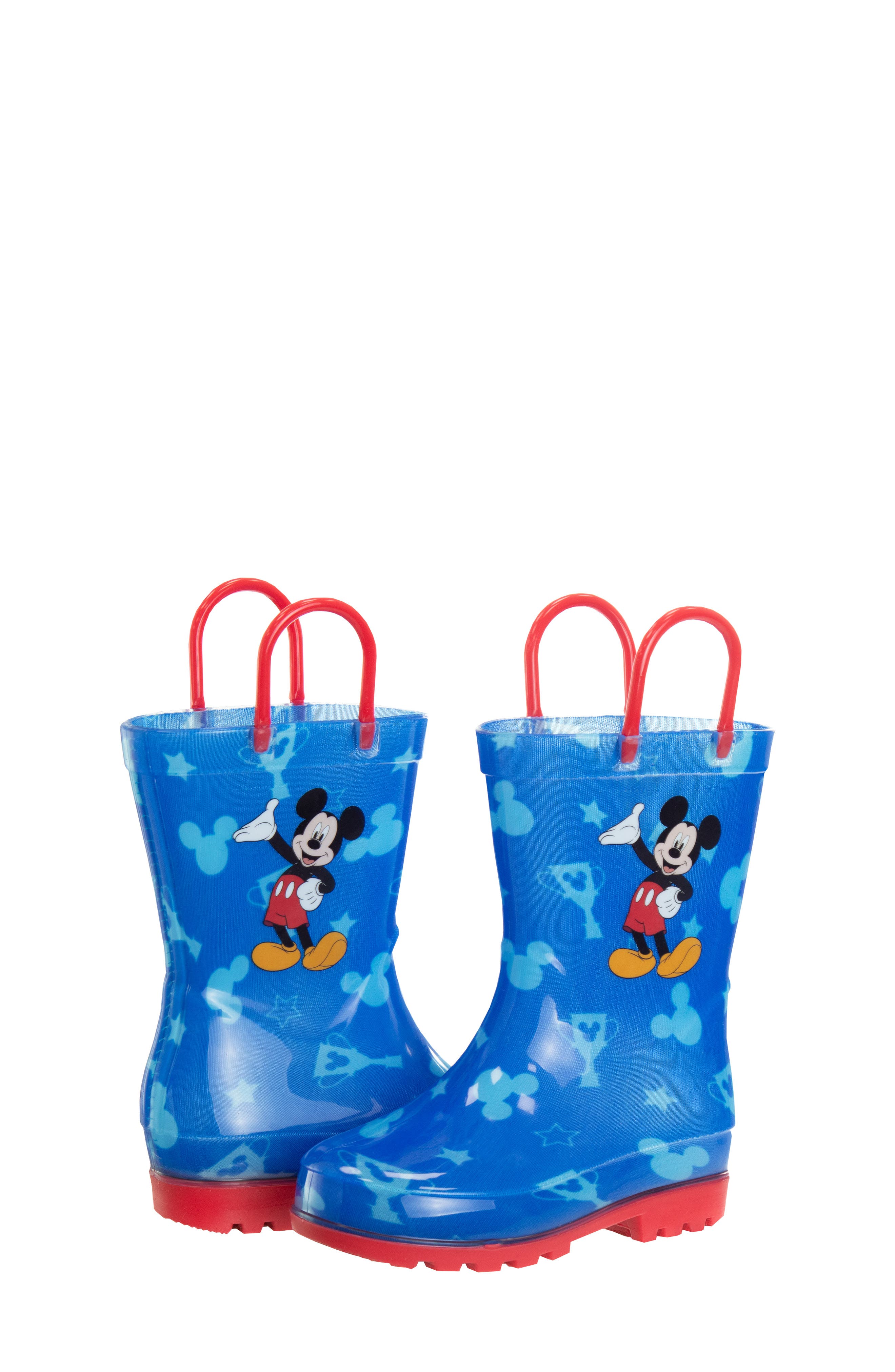 JOSMO Kids' Disney Mickey Mouse Rain Boot, Alternate, color, Blue/Red