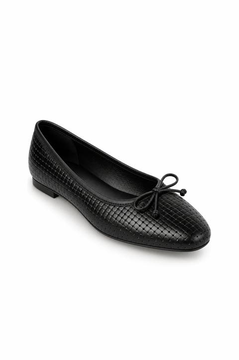 Amelie Black Weave Ballet Flat