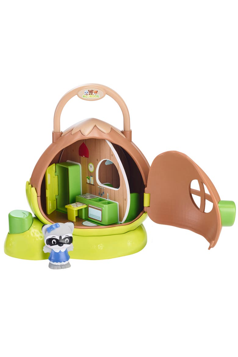 Hazelnut House Mini Home & Raccoon Figurine, Spinning Rooms, Main, color, Multicolored
