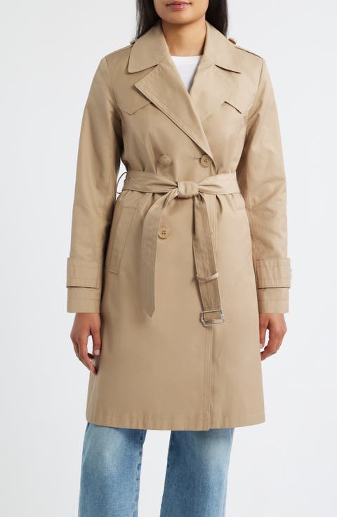 Water Resistant Cotton Blend Trench Coat
