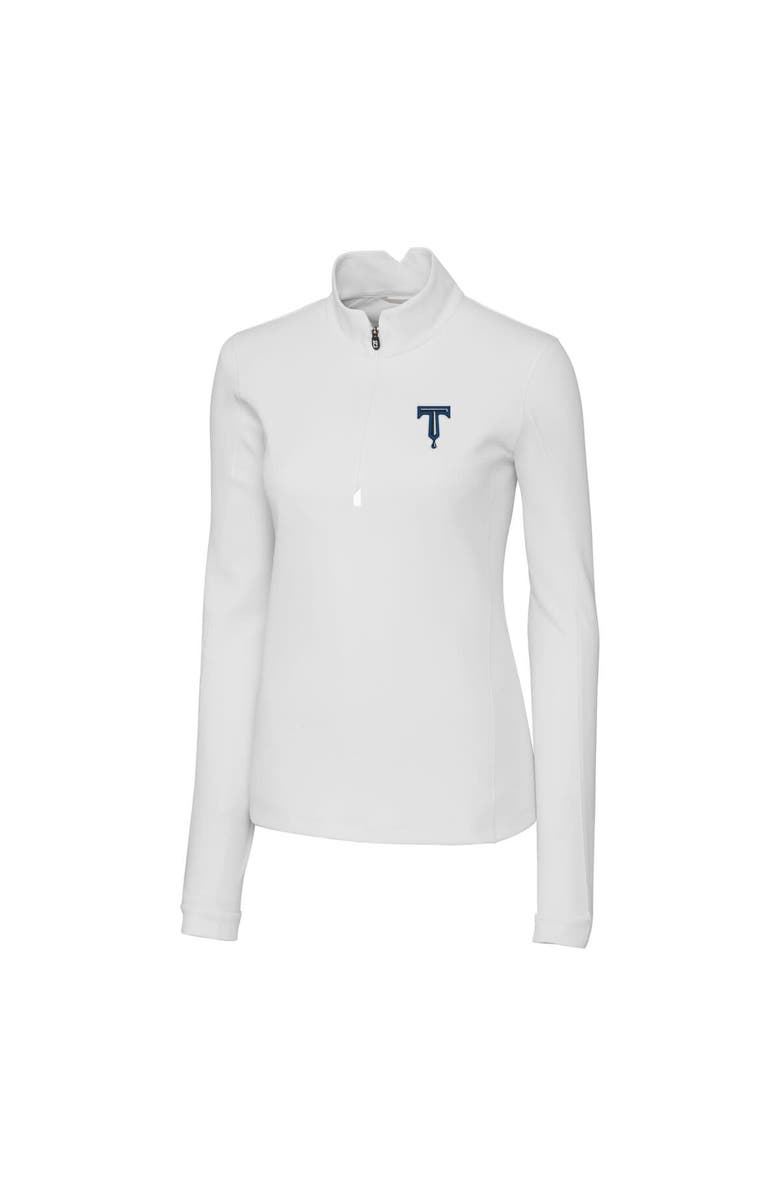Cutter & Buck Women's Cutter & Buck White Tulsa Drillers Traverse DryTec Stretch Quarter-Zip Pullover Top, Alternate, color,