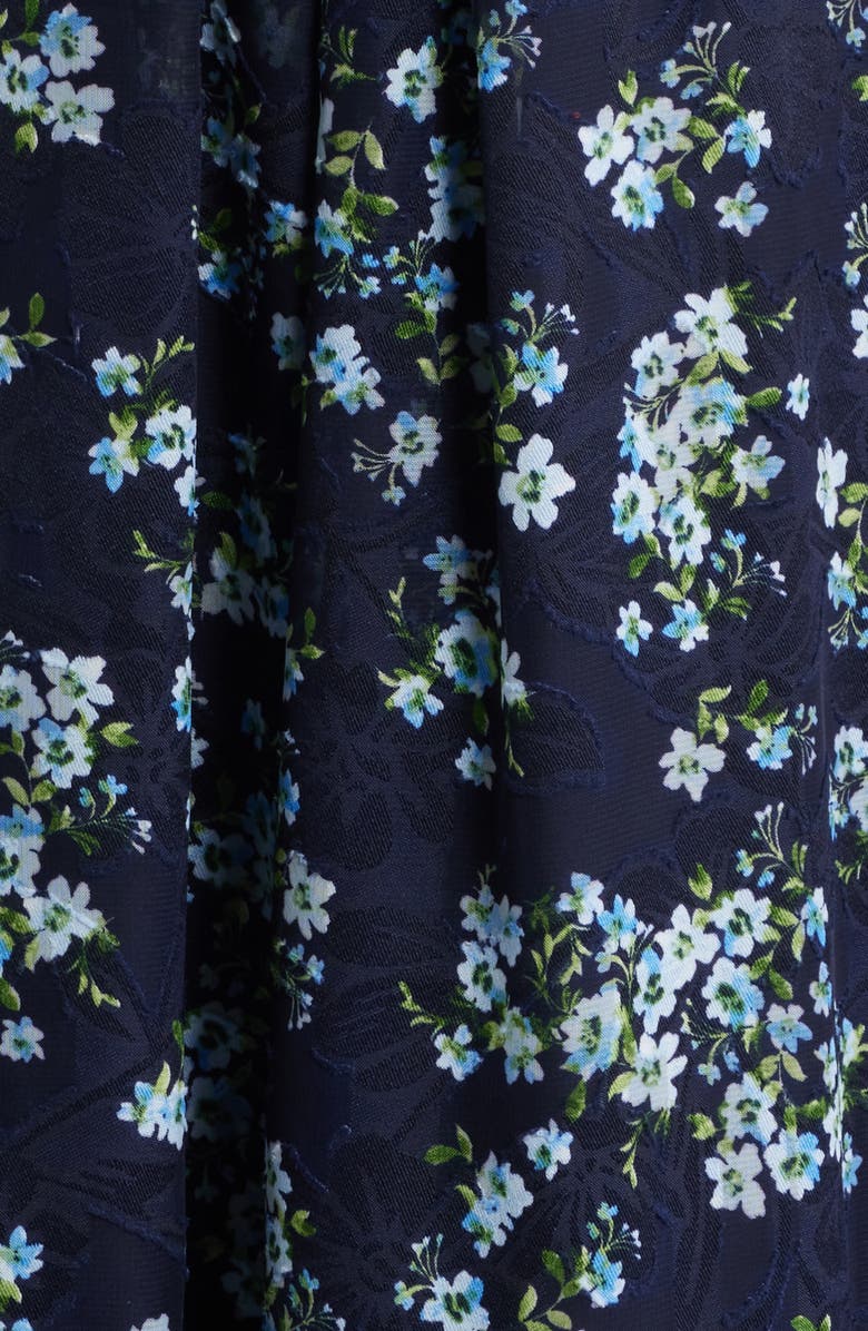 Anne Klein Floral High-Low Midi Dress, Alternate, color, Deep Navy Multi