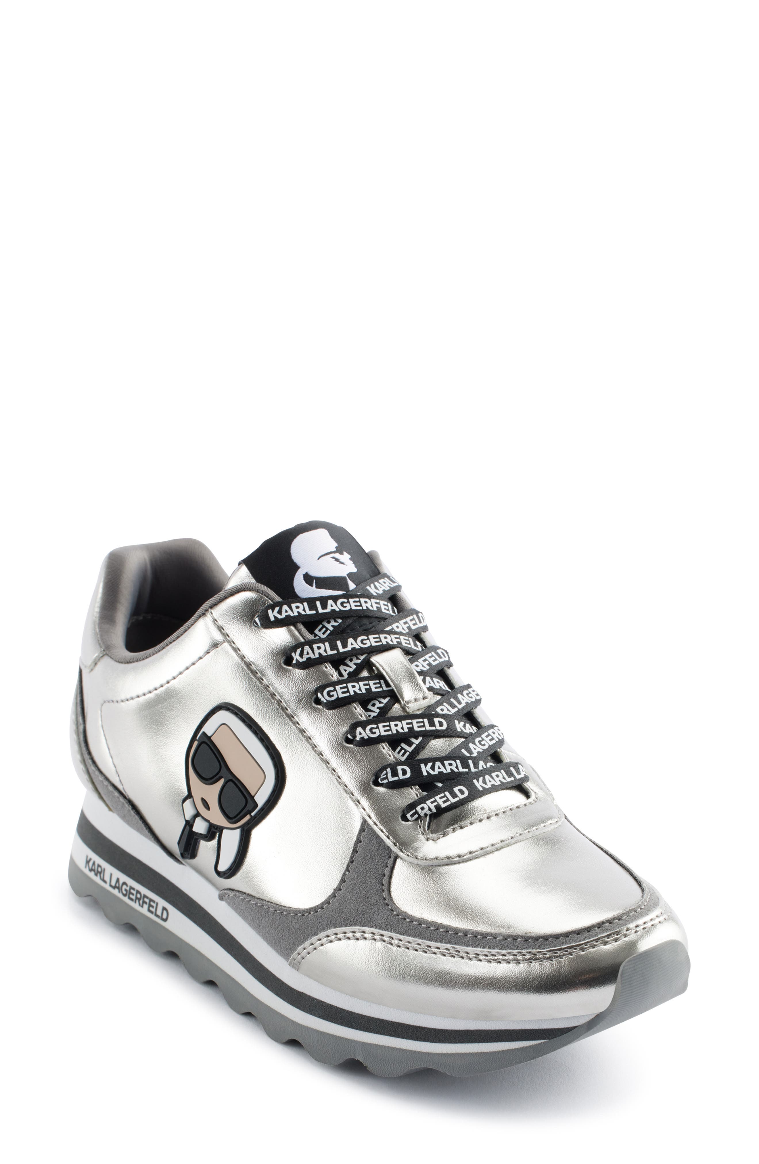 KARL LAGERFELD PARIS Meade Metallic Sneaker, Main, color, 