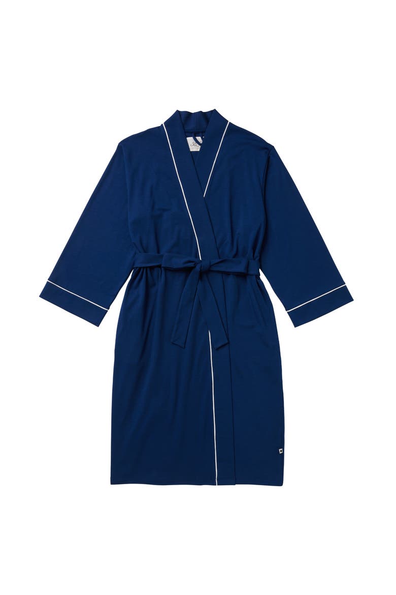 Pima Knit Robe, Alternate, color, Classic Marine Blue