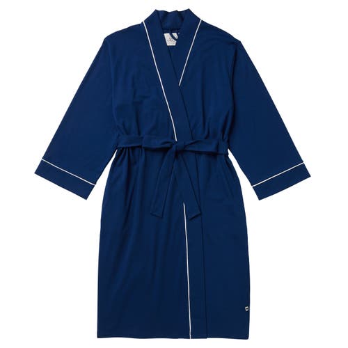 The Cat's Pajamas Pima Knit Kimono Robe In Blue