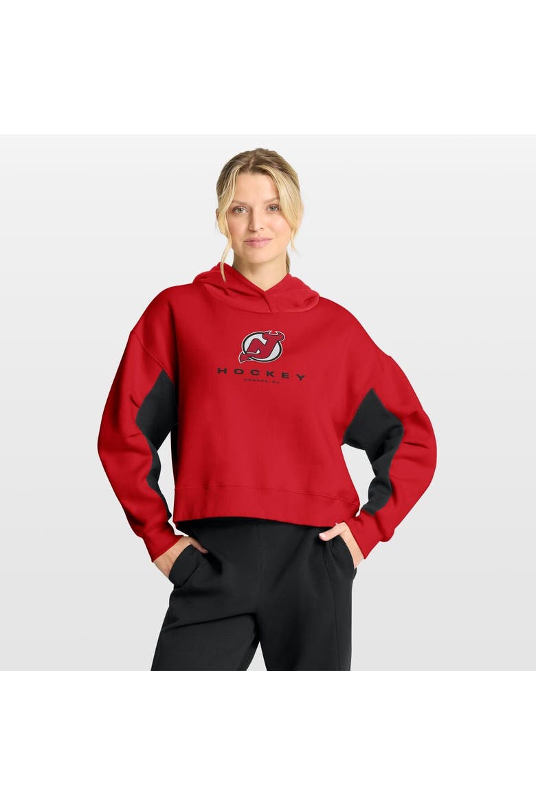 Women's Fanatics Red New Jersey Devils Back Check Boxy Hoodie, Main, color, Red