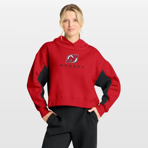 Women's Fanatics Red New Jersey Devils Back Check Boxy Hoodie