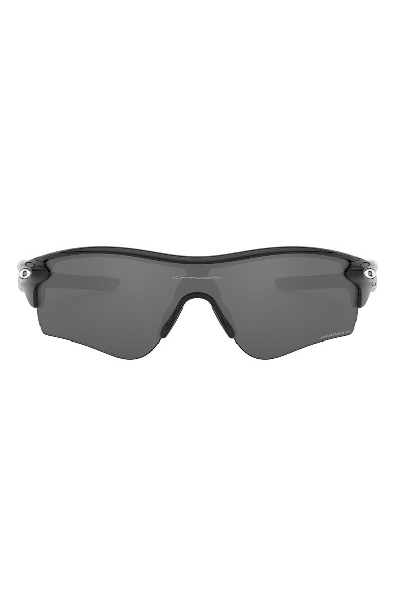 Oakley Radar<sup>®</sup> EV Path<sup>®</sup> 138mm Prizm<sup>™</sup> Polarized Wrap Shield Sunglasses, Main, color, Black