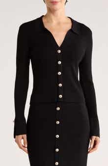 Ellen Tracy Collared Button Cardigan