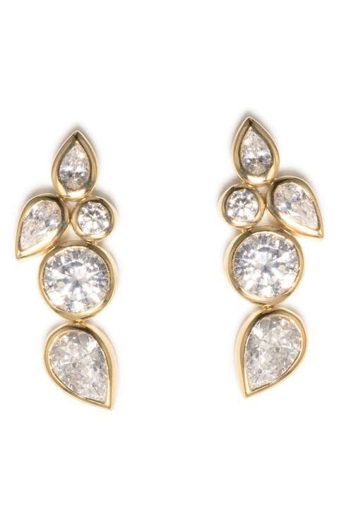 Like Peas in a Pod Cubic Zirconia Stud Earrings