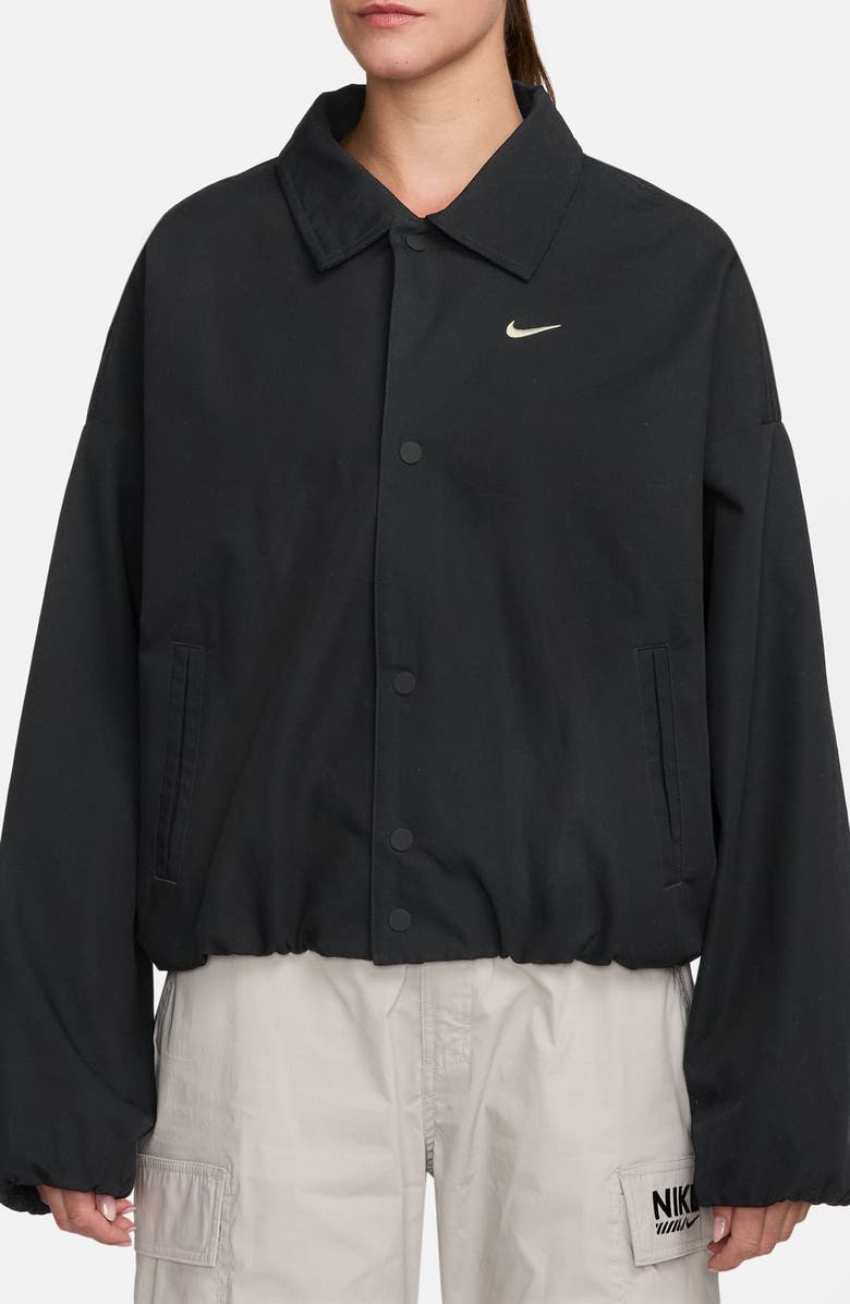 Nike Sportswear Canvas Coach's Jacket, Main, color, Black/ Sail