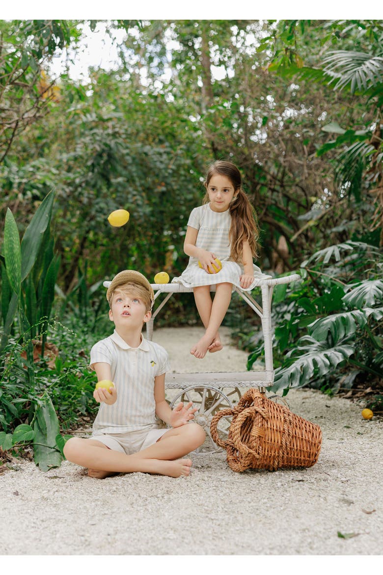 Lemon Peach Collection - Girls Short Sleeve Dress, Alternate, color, Lemon