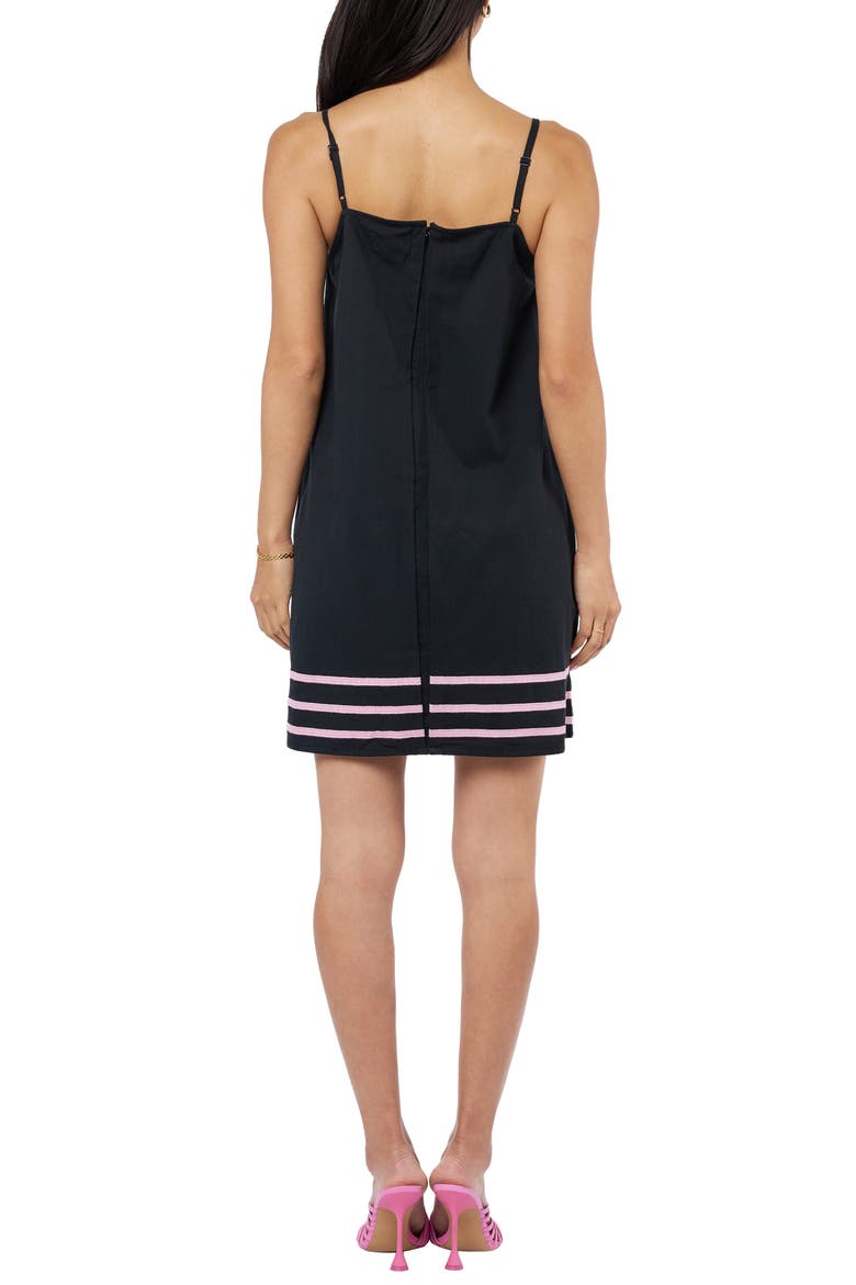 Dewa Embroidered Trapeze Dress, Alternate, color, BLACK