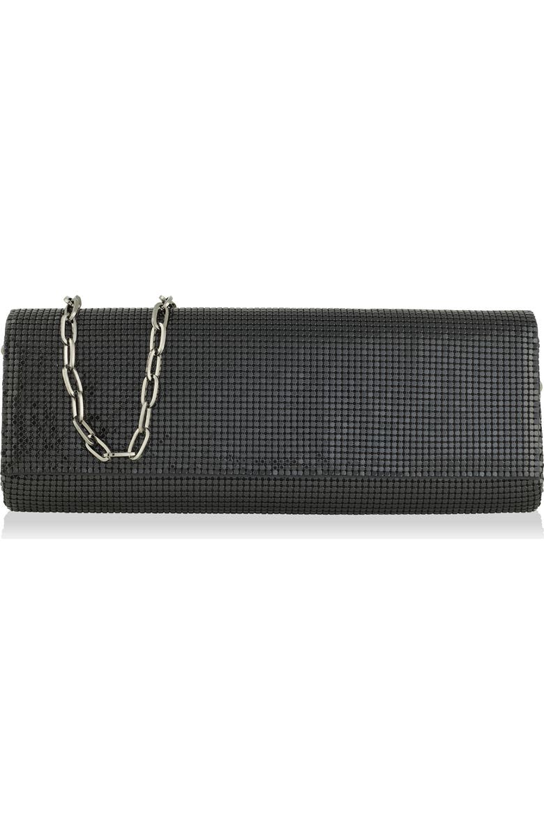 Whiting & Davis Zoe Baguette Clutch, Main, color, Black