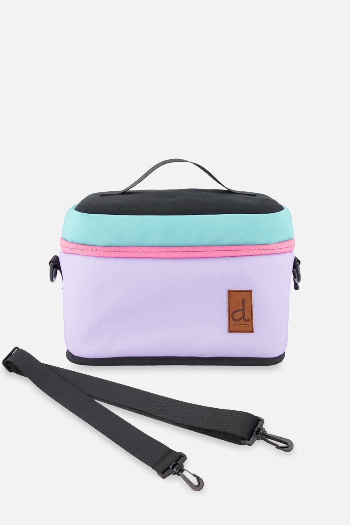 Deux par Deux Durable Spacious Functional Classic Lunch Box, Main, color, Turquoise Blue, Pink And Mauve