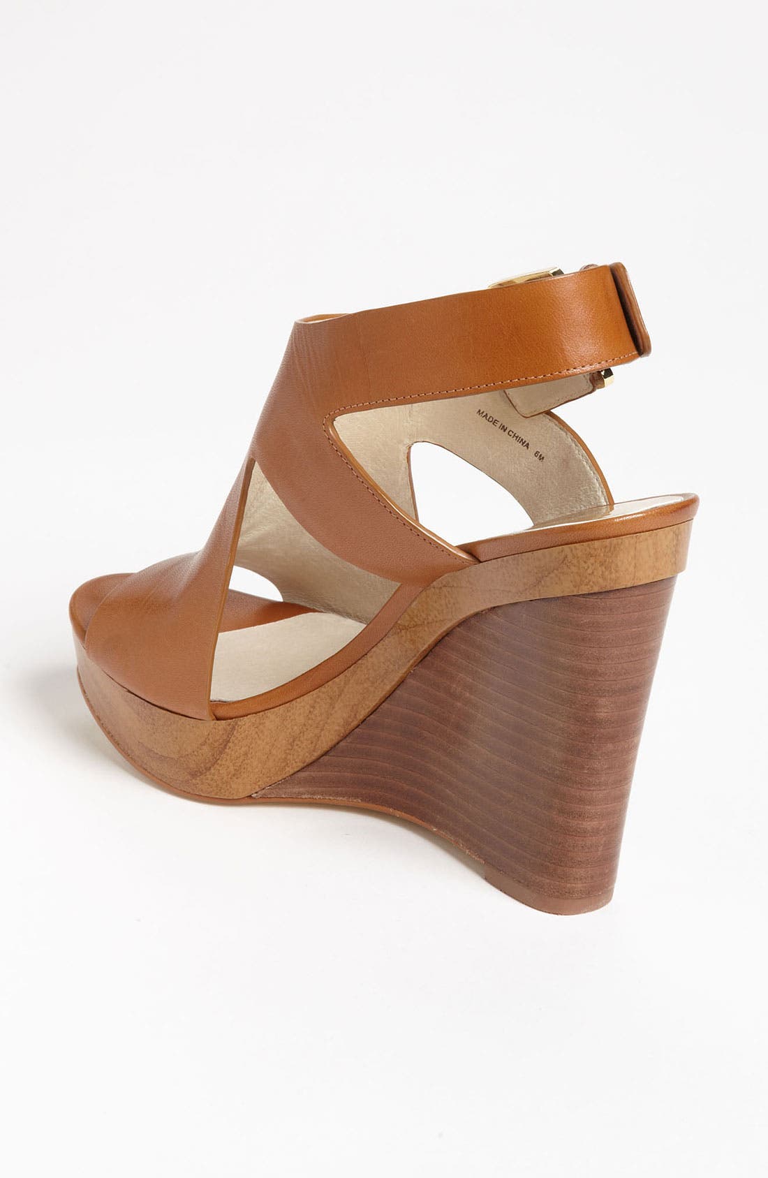 'Josephine' Wedge, Alternate, color, LUGGAGE LEATHER