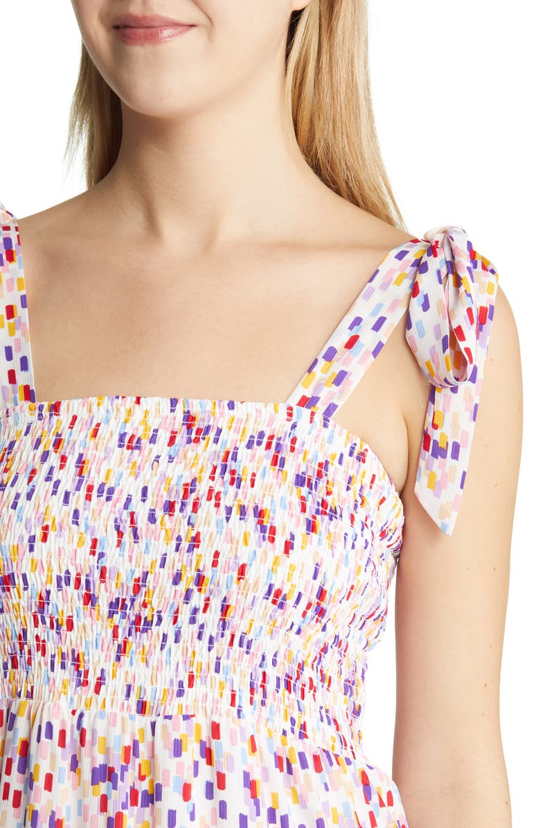 Sam Edelman Confetti Smocked Bodice Maxi Sundress, Alternate, color, 