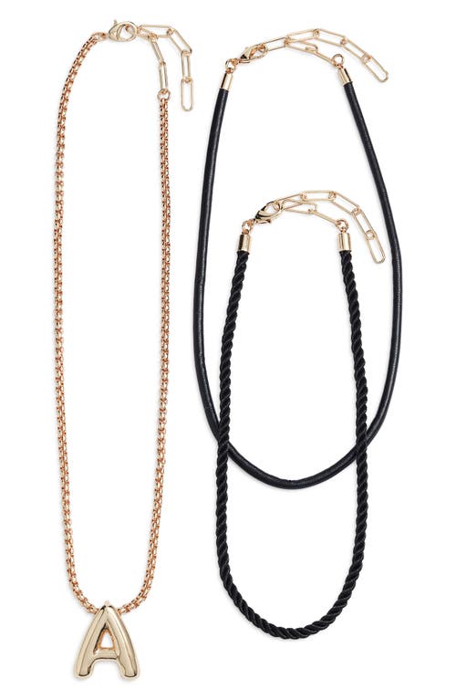 Open Edit Set Of 3 Interchangeable Initial Pendant Necklaces