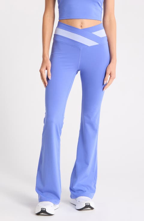 Lux Anya Crossover Colorblock Flared Leggings