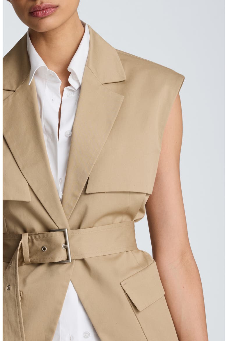 Belted Vest with Storm Flaps, Alternate, color, FARRO