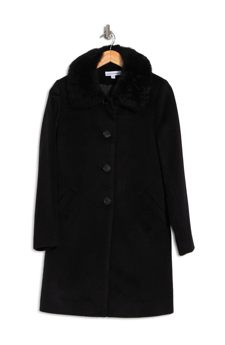 Sofia Cashmere Toscana Genuine Shearling Club Collar Jacket, Alternate, color, Black