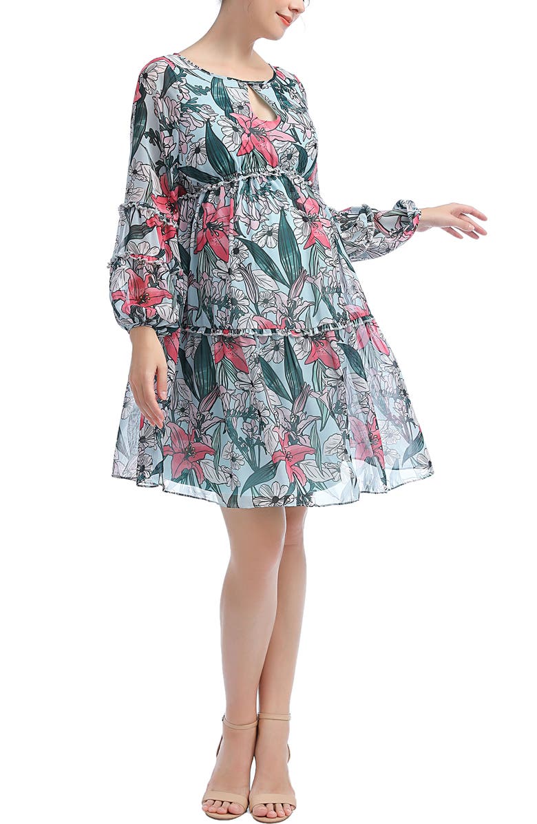 Kimi & Kai Nia Maternity Babydoll Dress, Alternate, color, Multicolored