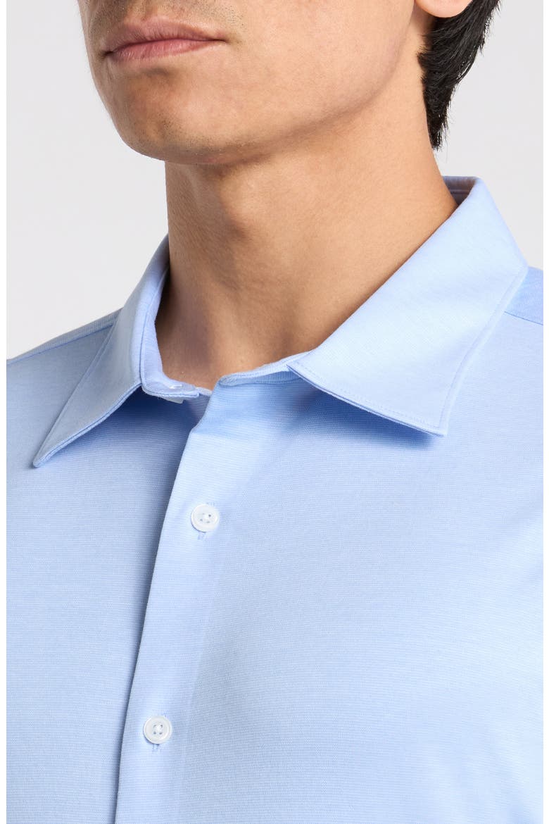 Tiller Lux Cotton Knit Button-Up Shirt, Alternate, color, BLUE-WHITE EOE