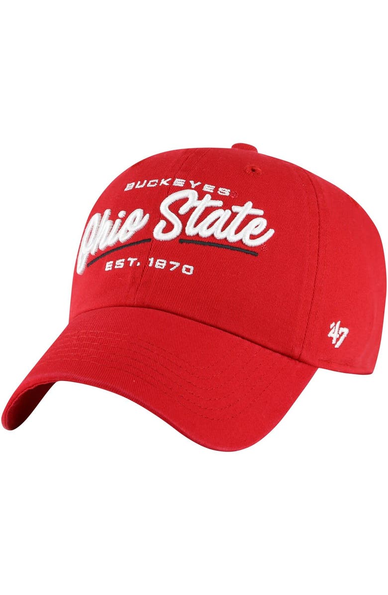 '47 Women's '47 Scarlet Ohio State Buckeyes Sidney Clean Up Adjustable Hat, Main, color, Scarlet
