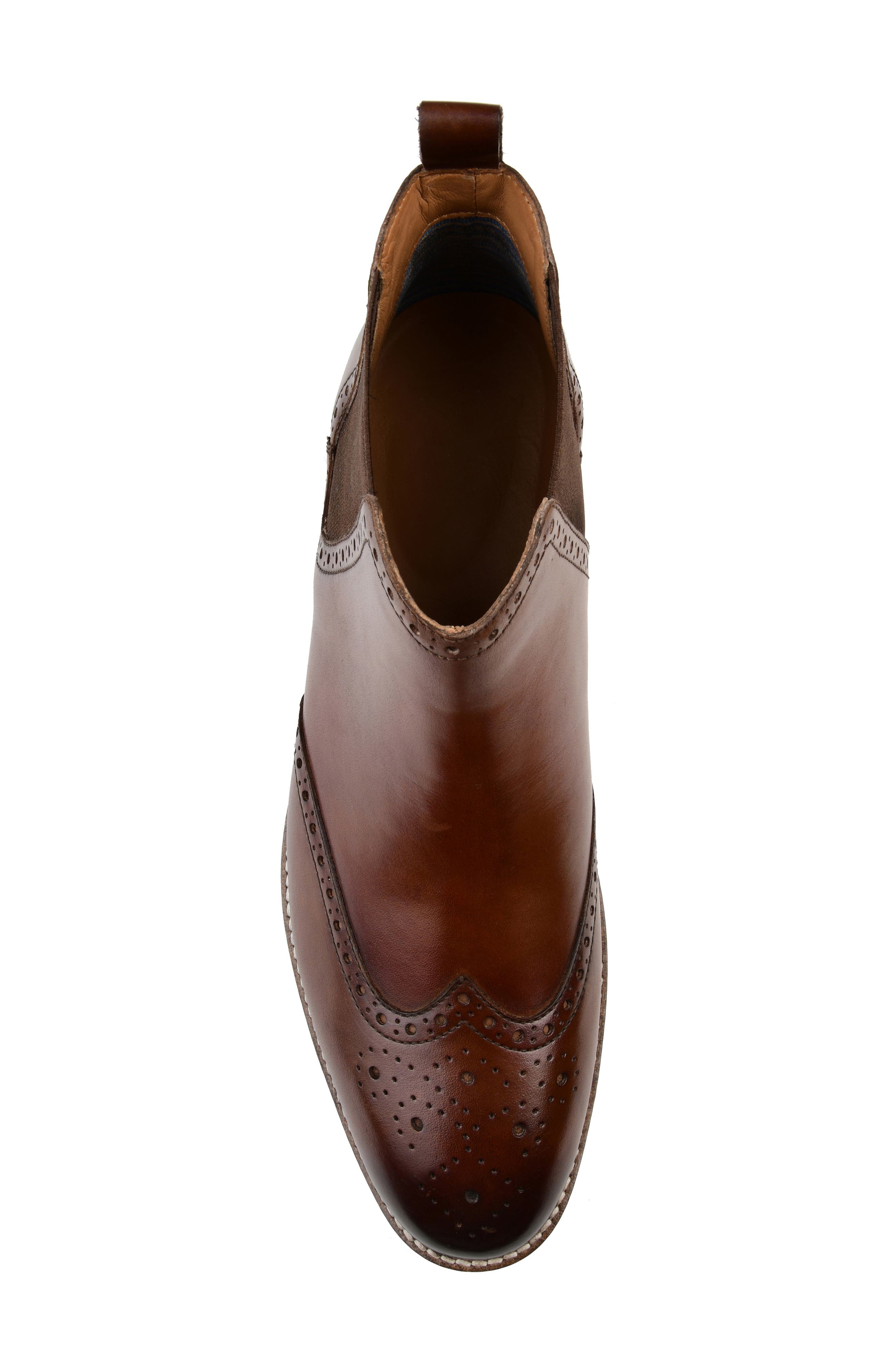 Thorne Wingtip Chelsea Boot, Alternate, color, BROWN LEATHER