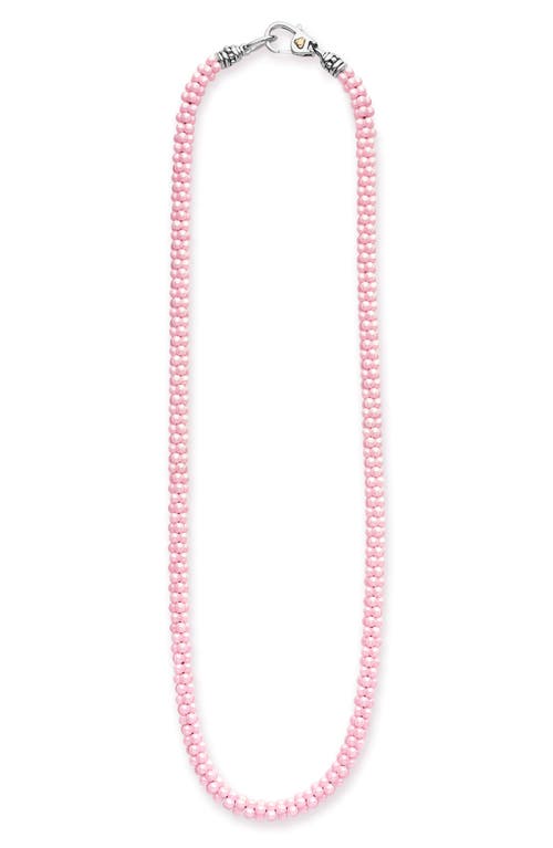 Lagos Pink Caviar Ceramic Beaded Necklace In Pink