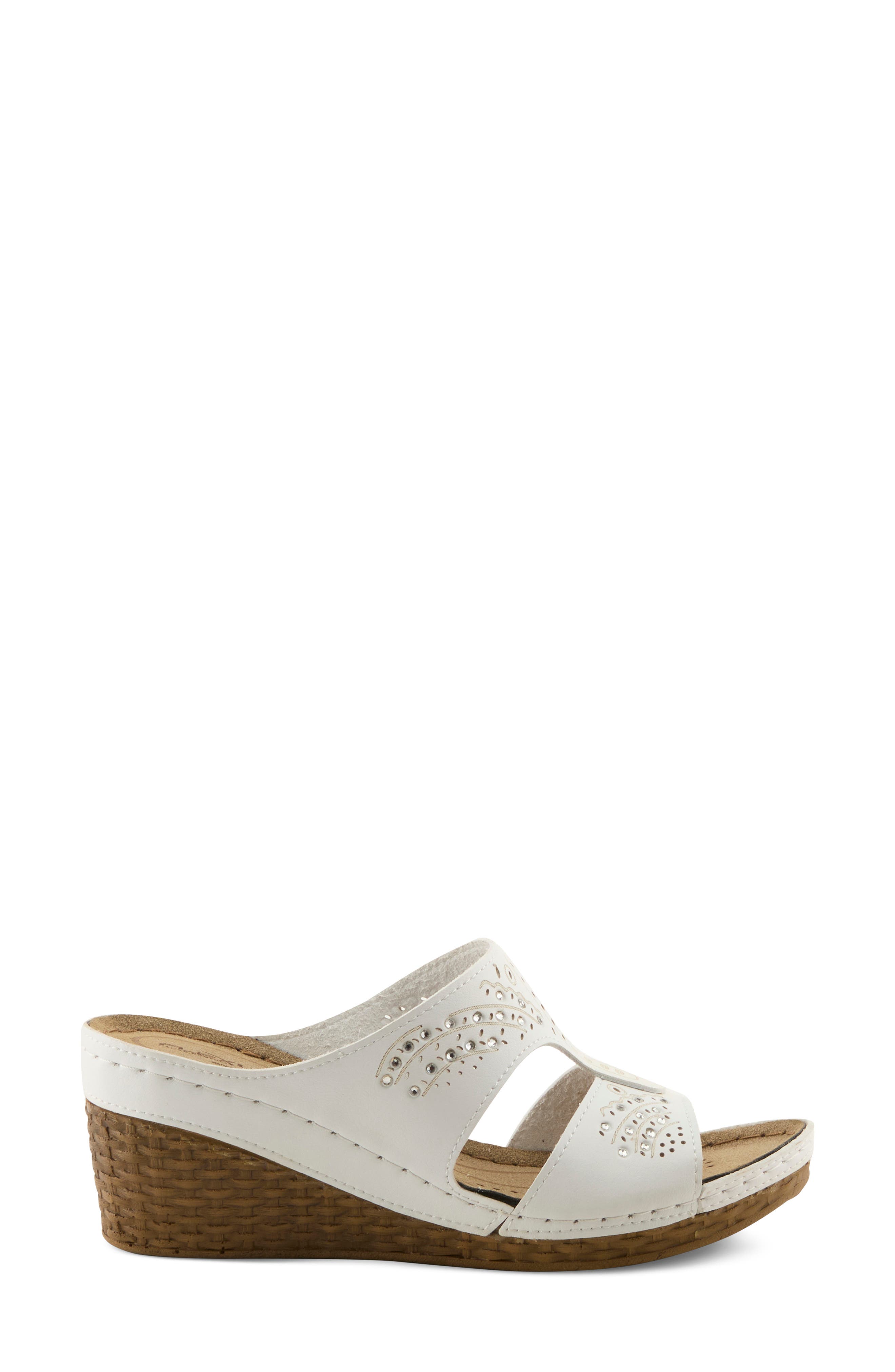Wedge Sandal, Alternate, color, WHITE