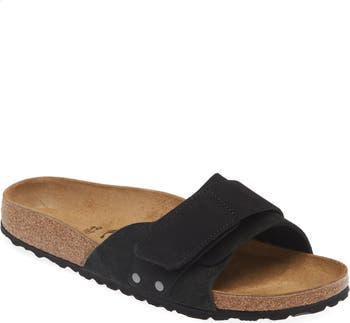 Birkenstock 2024 Womens Black Leather Flat Slip On Slide Sandal Size W 6.5