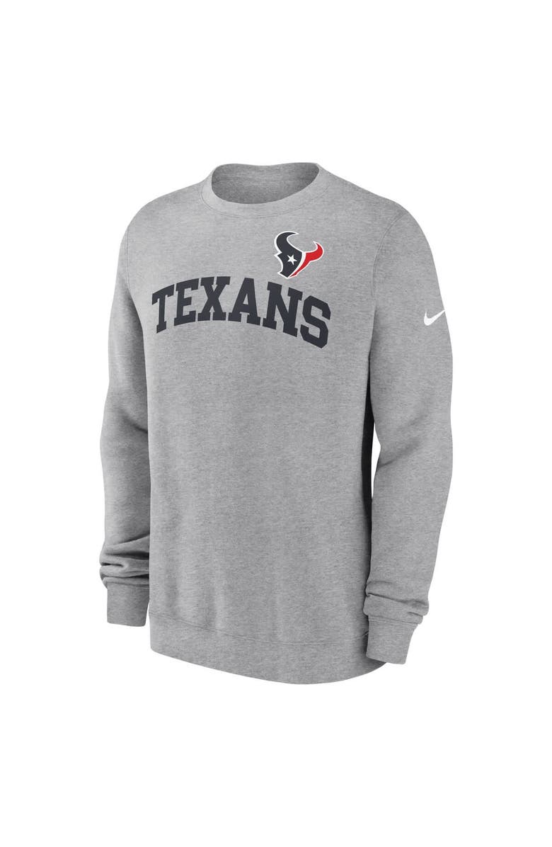 Nike Men's Nike Heather Gray Houston Texans Club Pullover Sweatshirt, Alternate, color, 
