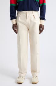 Drake's Games Pleated Cotton Moleskin Trousers