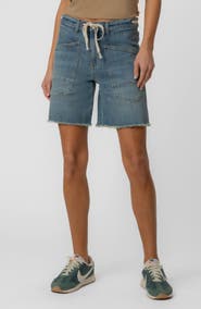KUT from the Kloth Holly Drawstring High Waist Mid Thigh Denim Shorts