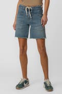 KUT from the Kloth Holly Drawstring High Waist Mid Thigh Denim Shorts