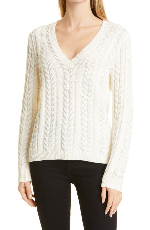Dorthea Metallic Cable Sweater