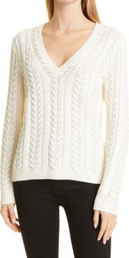PAIGE Dorthea Metallic Cable Sweater