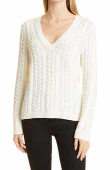 PAIGE Dorthea Metallic Cable Sweater