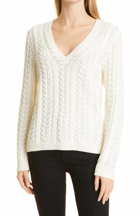 PAIGE Dorthea Metallic Cable Sweater