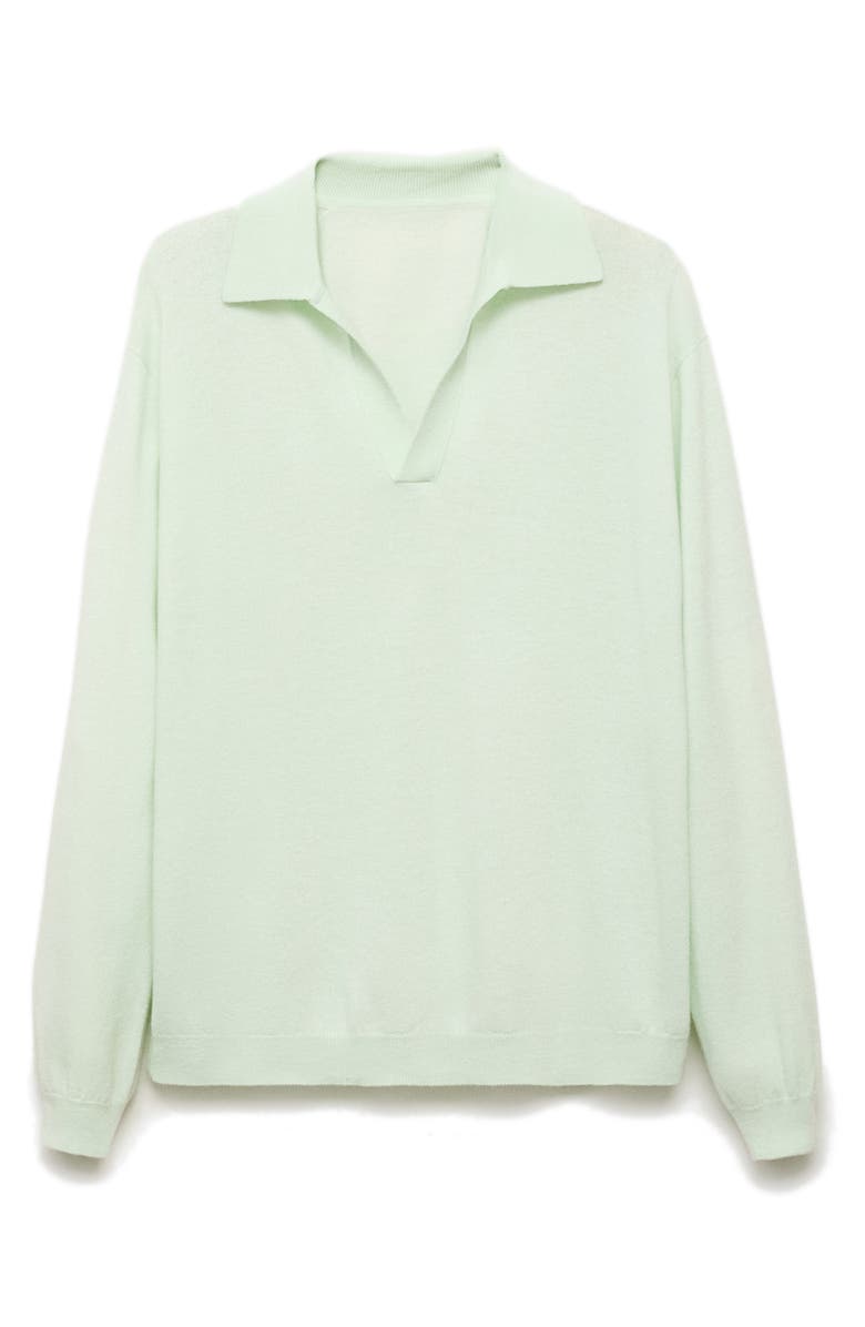 MANGO Selection Johnny Collar Wool Sweater, Alternate, color, Aqua Green