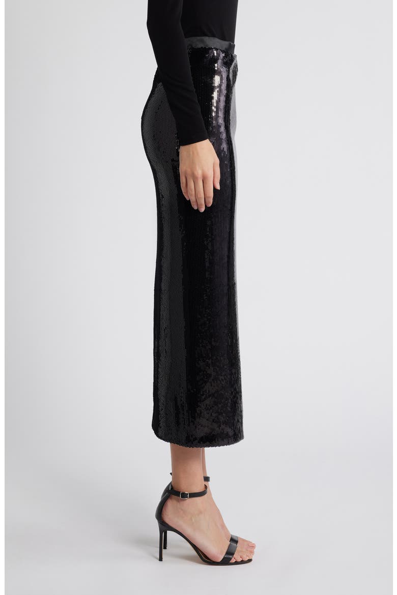 Eluxia Sequin Midi Skirt, Alternate, color, BLK