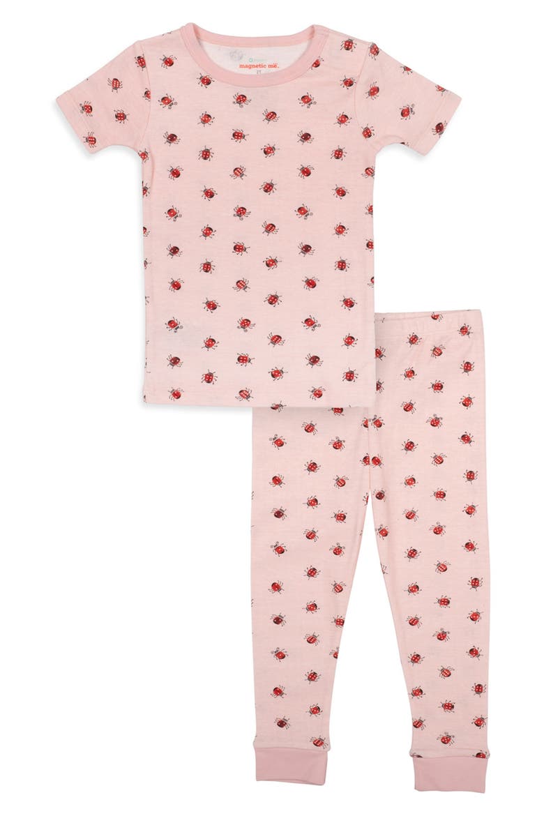 Kids' Lucky Charm Magnetic Organic Cotton Two-Piece Pajamas, Main, color, PINK