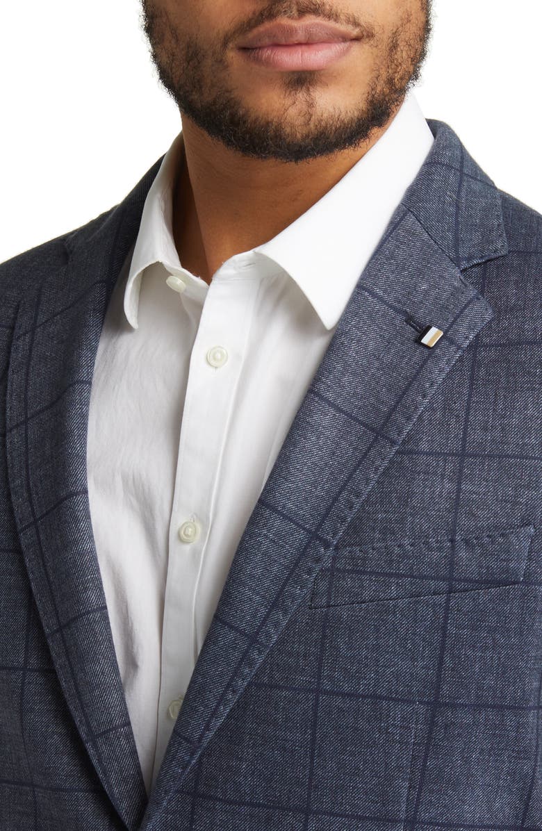 BOSS Hanry Slim Fit Windowpane Plaid Sport Coat, Alternate, color, 