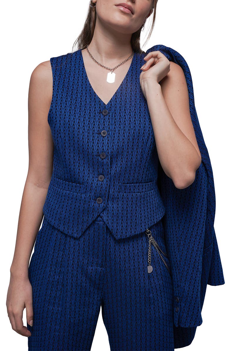 WILDFANG The Empower Jacquard Vest, Main, color, Cobalt Blue